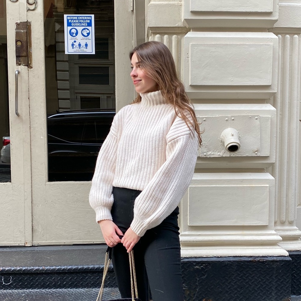 & Other Stories Cozy Cream Chunky Sweater Wool & Alpaca